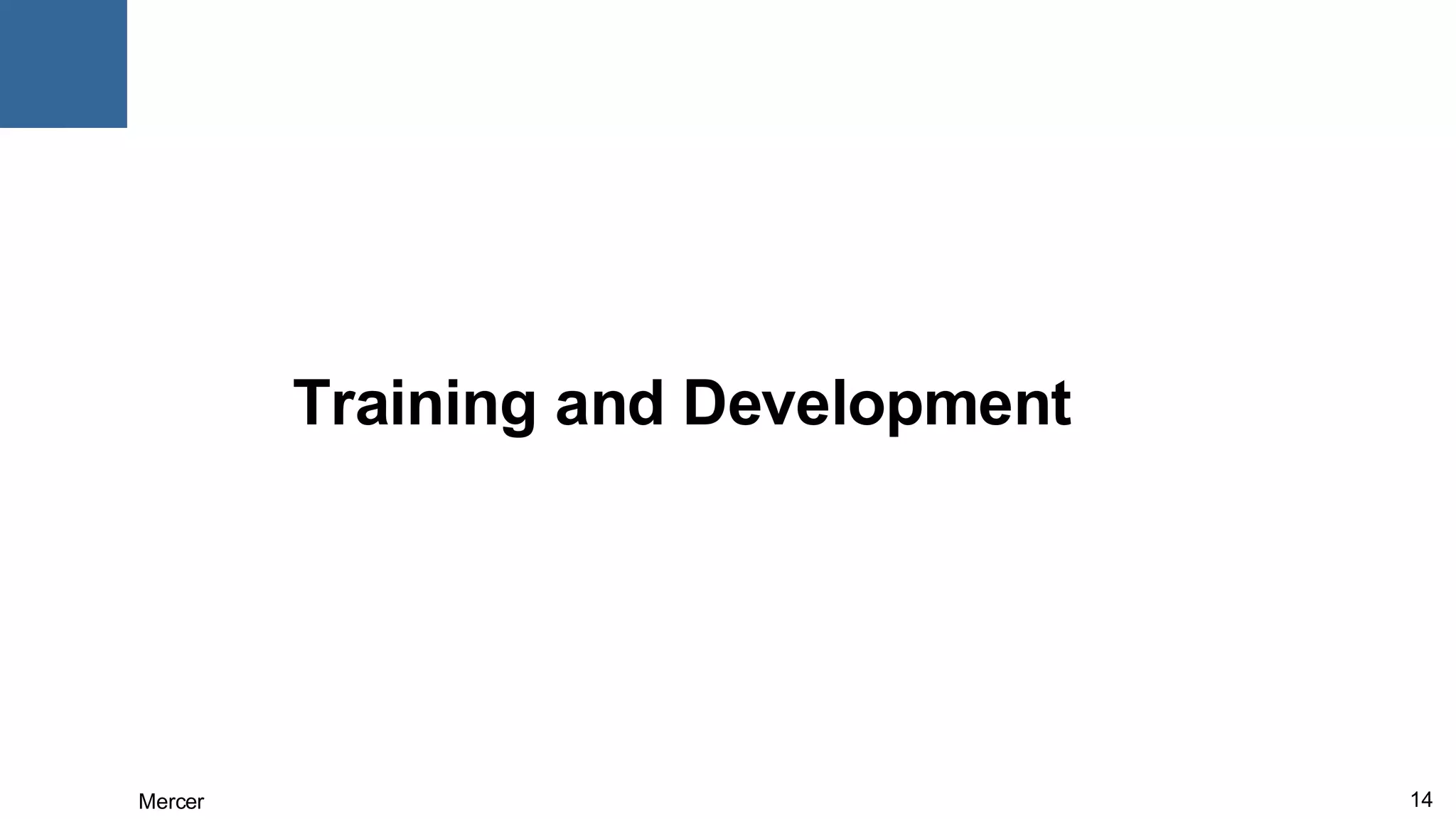 Training and Development 