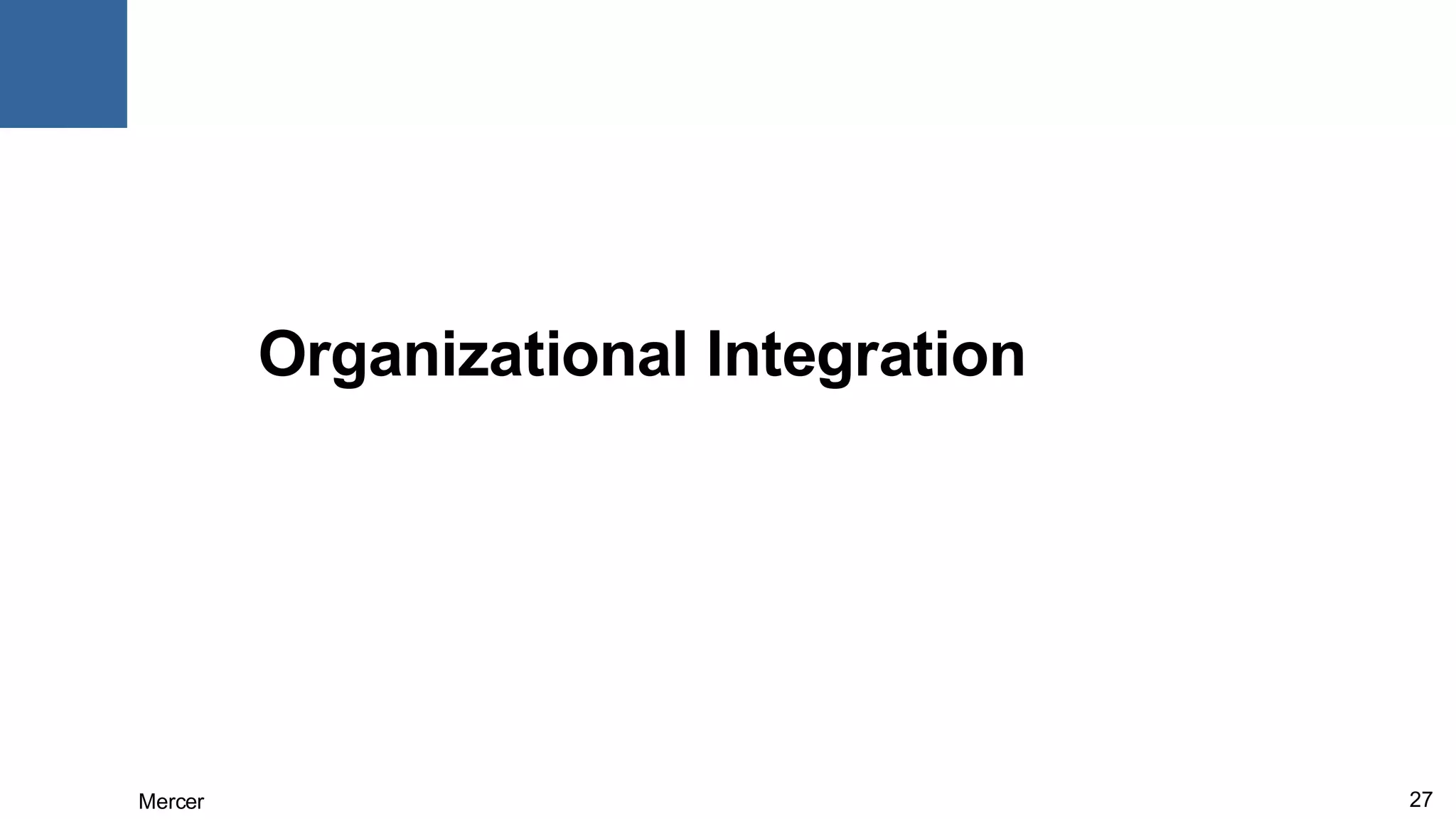 Organizational Integration 