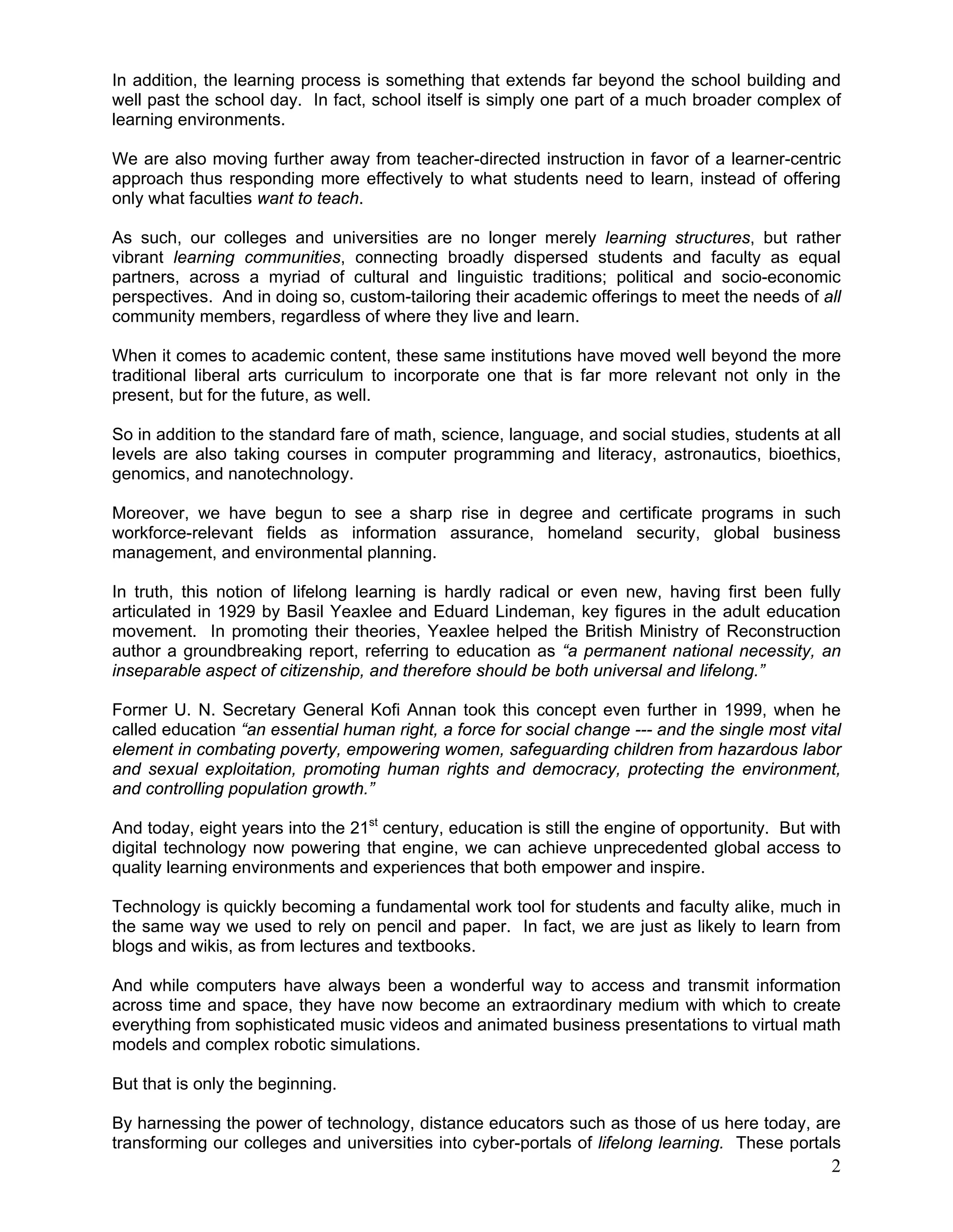 Digital Technology and the New Culture of Learning