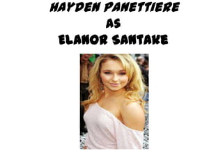 Hayden Panettiere
       as
 Elanor Santake
 