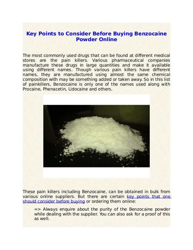Key Points To Consider Before Buying Benzocaine Powder Online