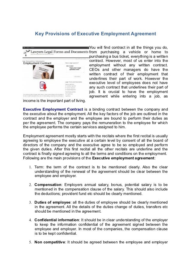 executive employment contract executive employment contract executive employment contract executive employment contract