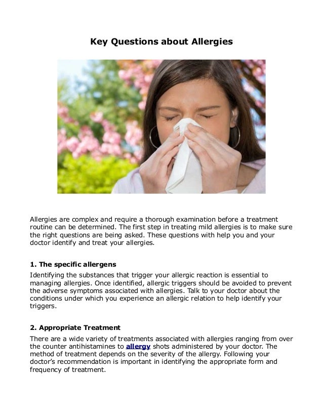 Key Questions About Allergies