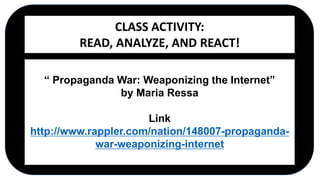 Media and Information Literacy (MIL) 4. Types of Media (Part 3 ...