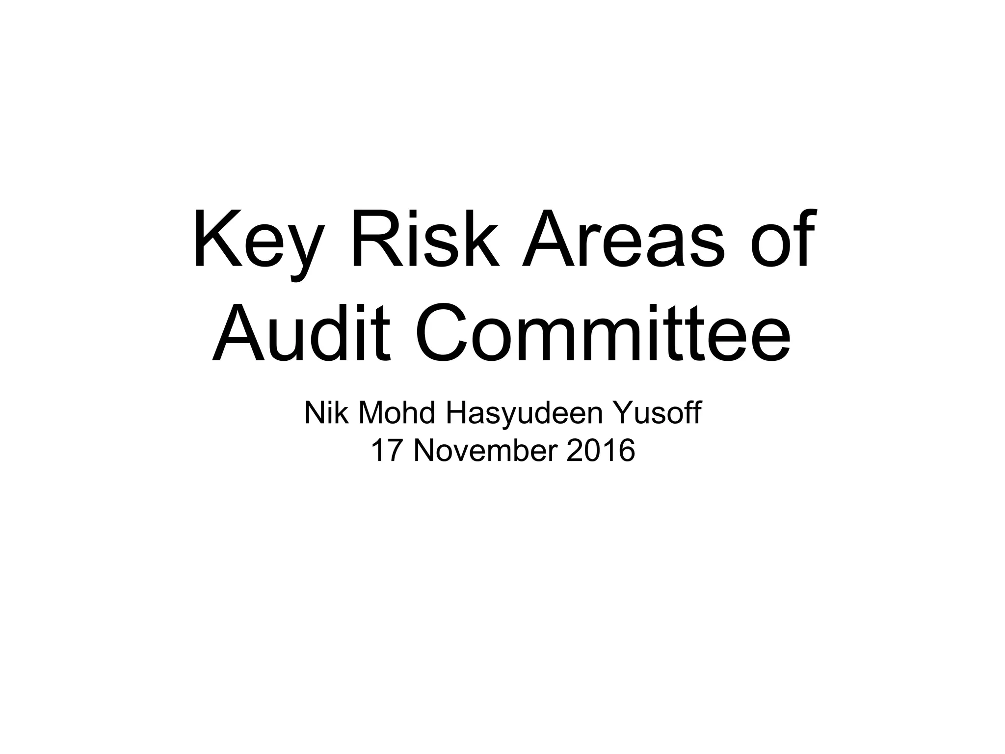 Key risk areas of audit committee ppt | PPTX