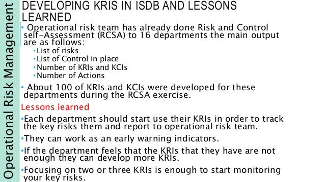 Trading floor key risk indicators