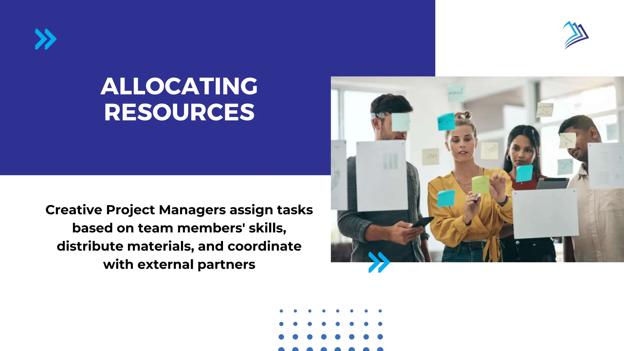 Page 02 / 10
ALLOCATING
RESOURCES
Creative Project Managers assign tasks
based on team members' skills,
distribute materials, and coordinate
with external partners
 