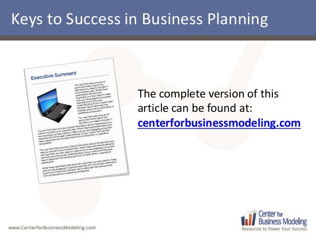 How To Write Keys To Success In A Business Plan 10 Keys to Success in Business Planning