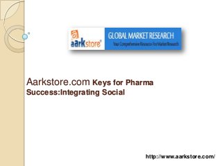 Aarkstore.com Keys for Pharma
Success:Integrating Social




                             http://www.aarkstore.com/
 