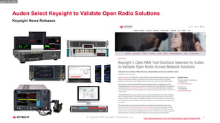31
Auden Select Keysight to Validate Open Radio Solutions
Keysight News Releases
© Copyright 2022: Keysight Technologies, Inc.
http://www.windriver.com.cn/news/press/pr.aspx?newsid=450
June 16, 2021
 