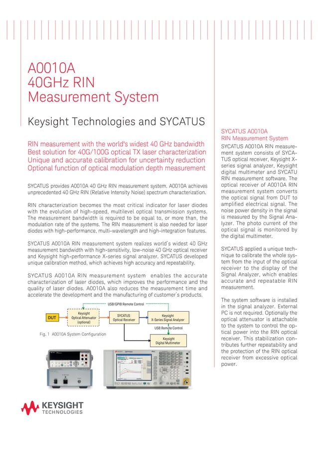 Keysight sycatus rin_measurement_system PDF
