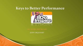 Keys to Better Performance 
ALL WORK AND NO SAY 
JODY URQUHART 
 