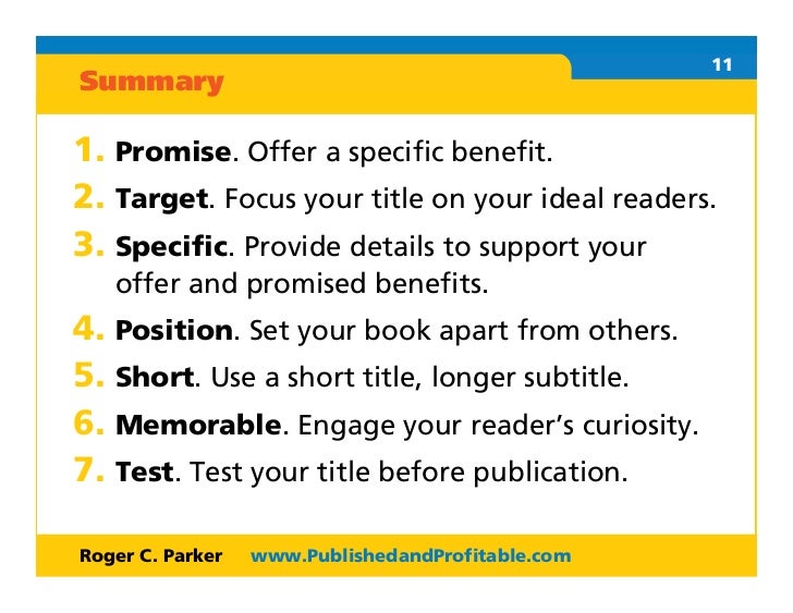 How To Choose The Right Book Title