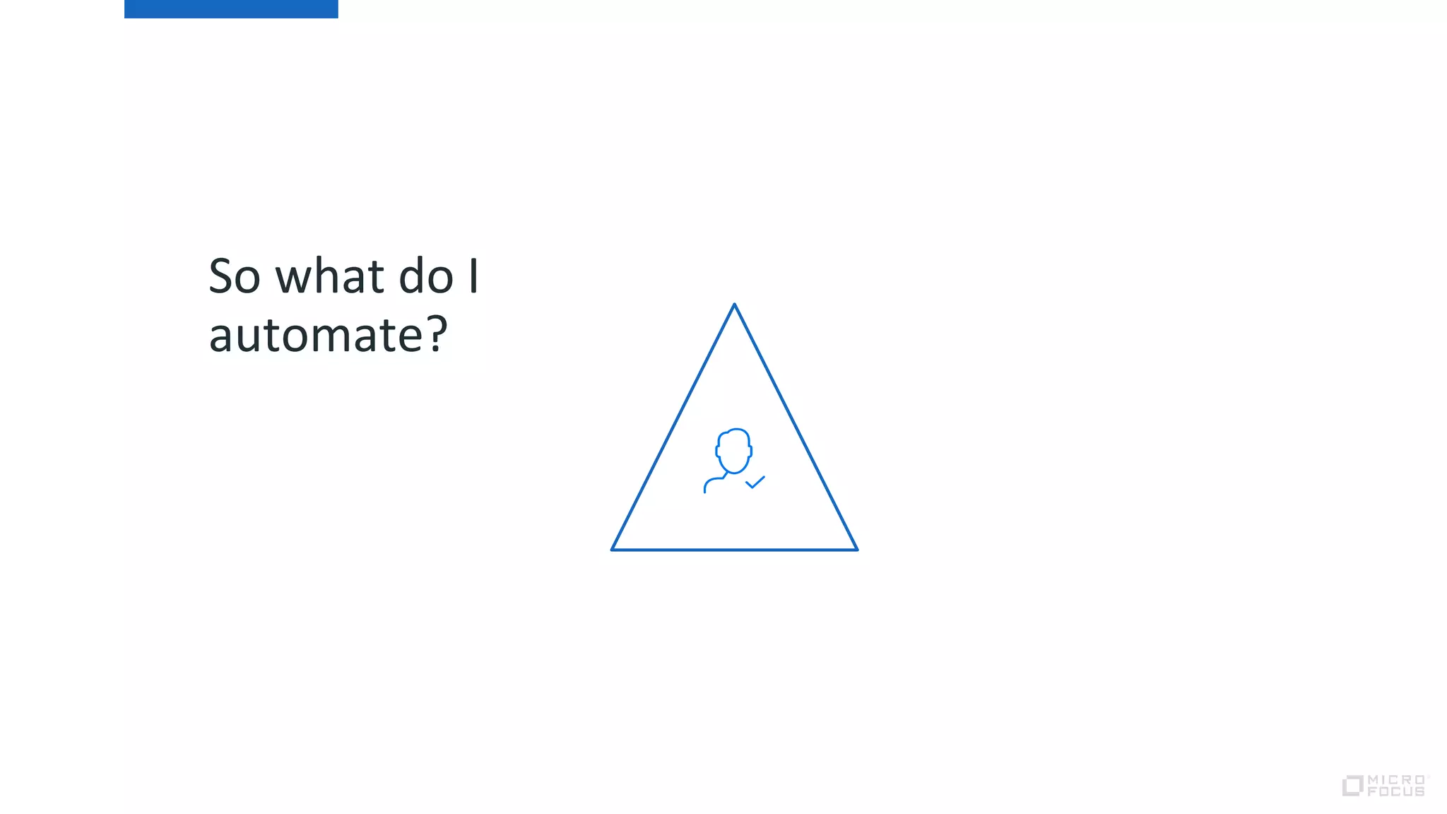 So what do I
automate?
 