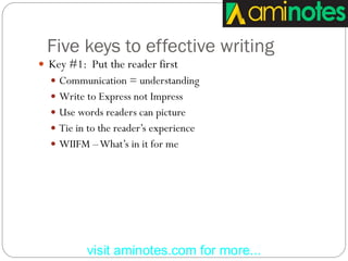 keys to Effective Writing. Writing acknowledges. | PPT