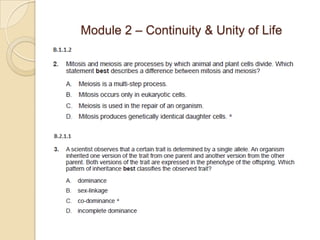 Continuity Unity Example Keystone 2013 biology ppt | PPTX