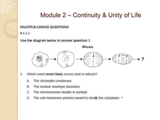 Continuity Unity Example Keystone 2013 biology ppt | PPTX