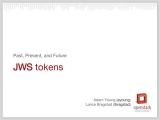 Adam Young (ayoung)
Lance Bragstad (lbragstad)
JWS tokens
Past, Present, and Future
 