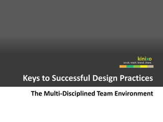 Keys to Successful Design Practices The Multi-Disciplined Team Environment 