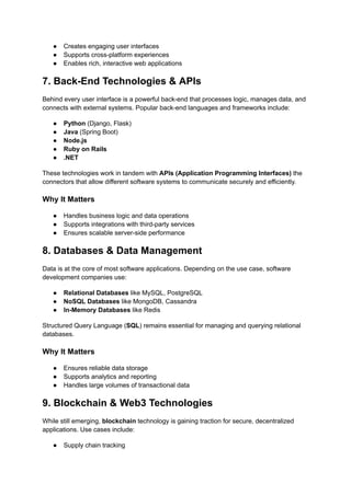 Key Technologies Powering Leading Software Development Companies in the ...
