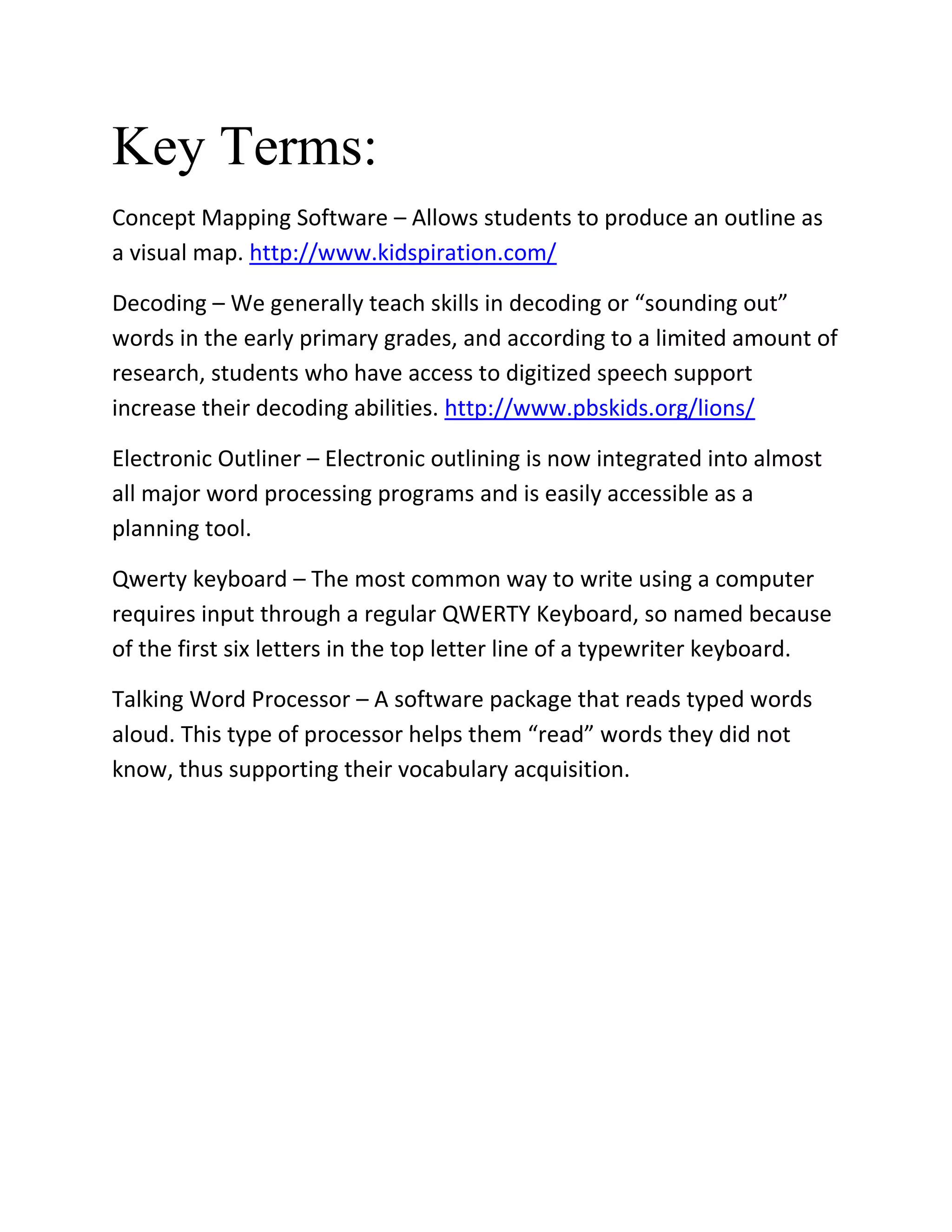 Key Terms | PDF