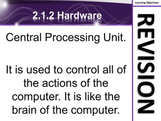 GCSE Compuitng Hardware Key terms | PPTX