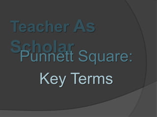 Teacher As Scholar Punnett Square:  Key Terms 