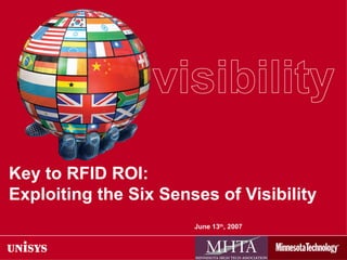 Key to RFID ROI: Exploiting the Six Senses of Visibility June 13 th , 2007 
