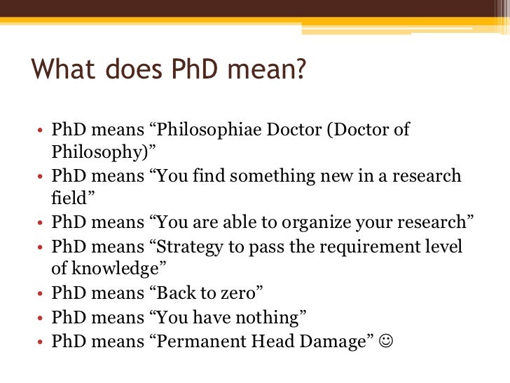 what does mean phd