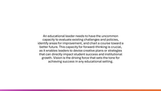 Key Traits for Success in Educational Leadership | PDF
