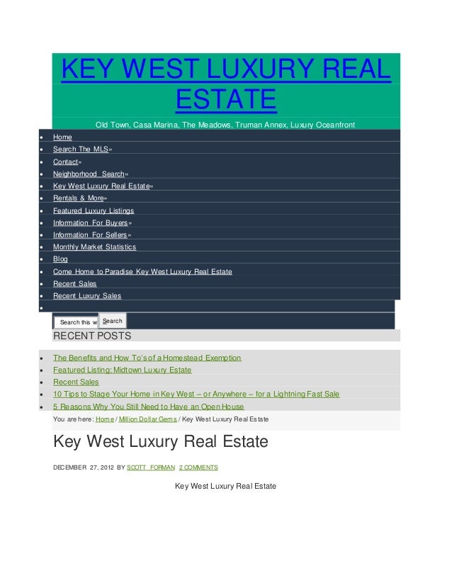 KEY WEST LUXURY REAL ESTATE