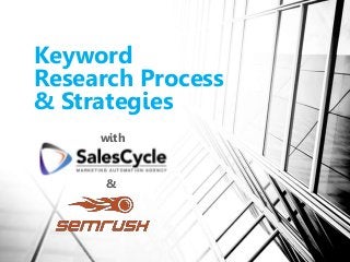 Keyword
Research Process
& Strategies
with
&
 
