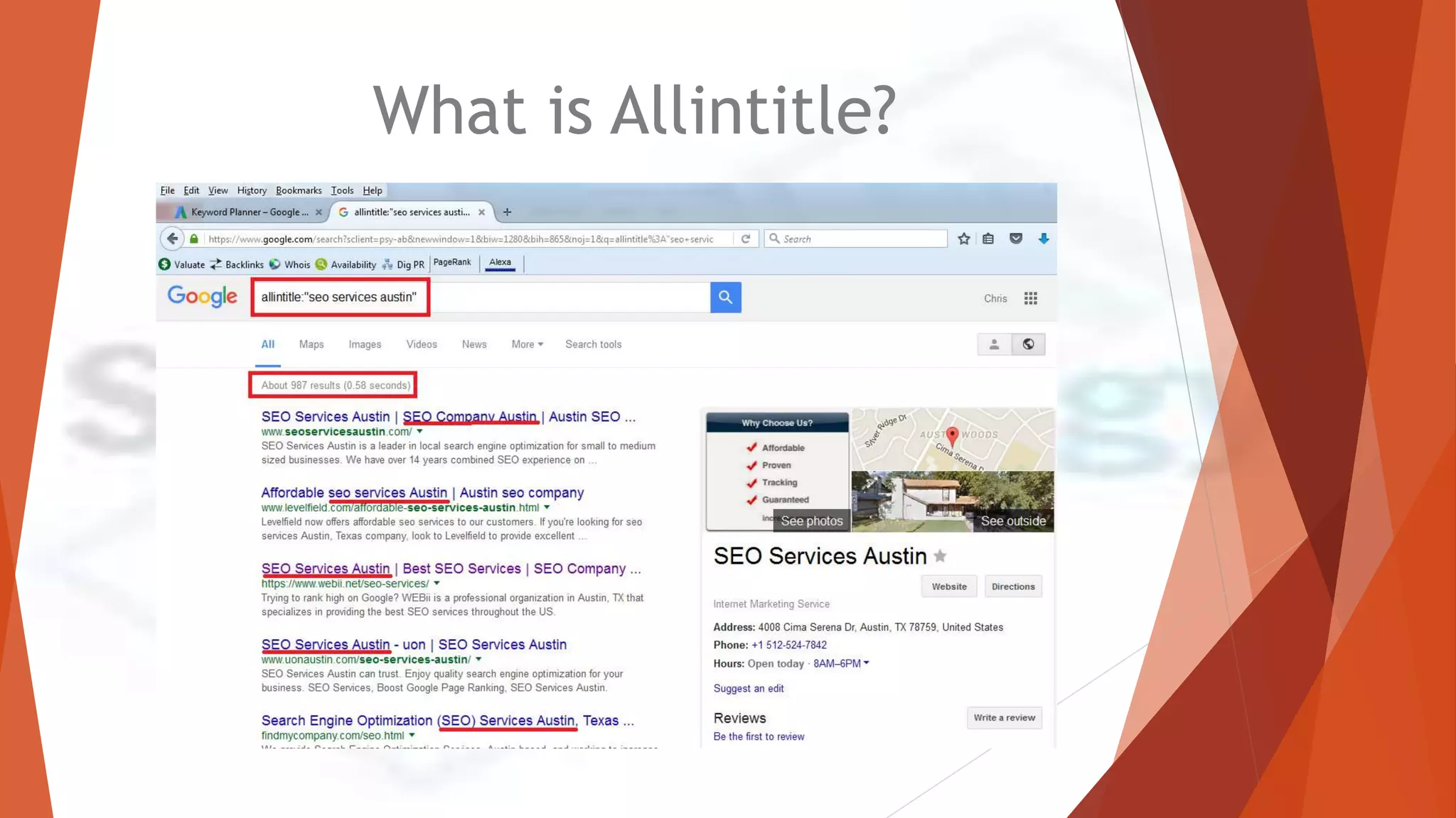 What is Allintitle?
 