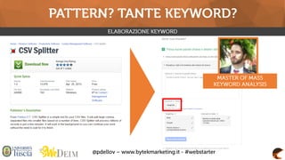 [Web Starter 2016] Keyword Research e Keyword Analysis - Paolo Dello Vicario