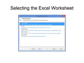 Selecting the Excel Worksheet