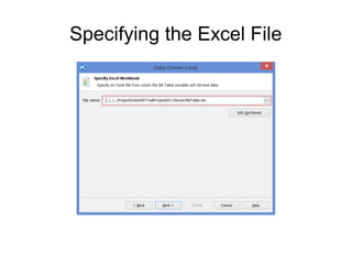 Specifying the Excel File