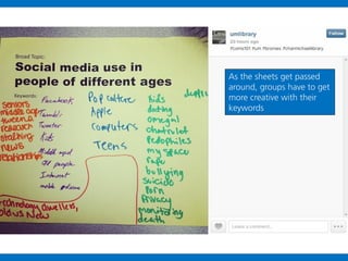 As the sheets get passed
around, groups have to get
more creative with their
keywords

 