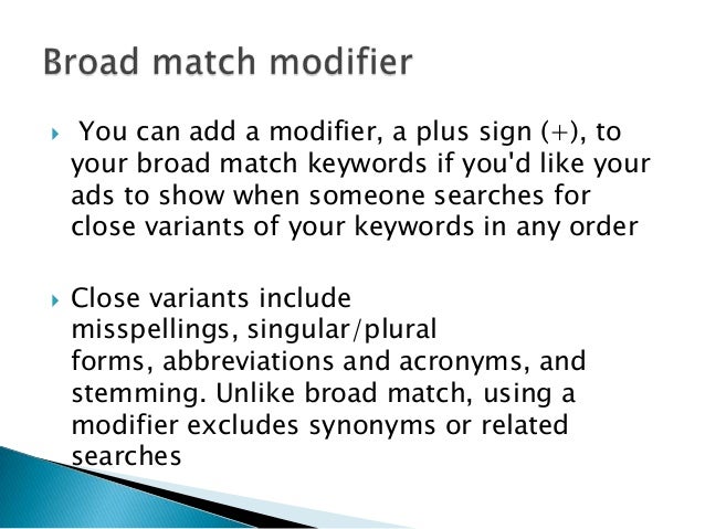 Google Adwords Keyword Match Type Google Adwords Keyword Match Type