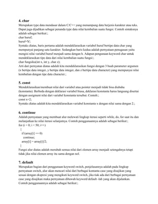 Keyword Pada Bahasa C | PDF