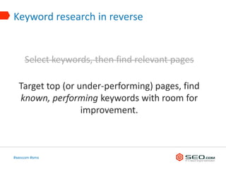 Keyword research in reverse




#seocom #smx
 