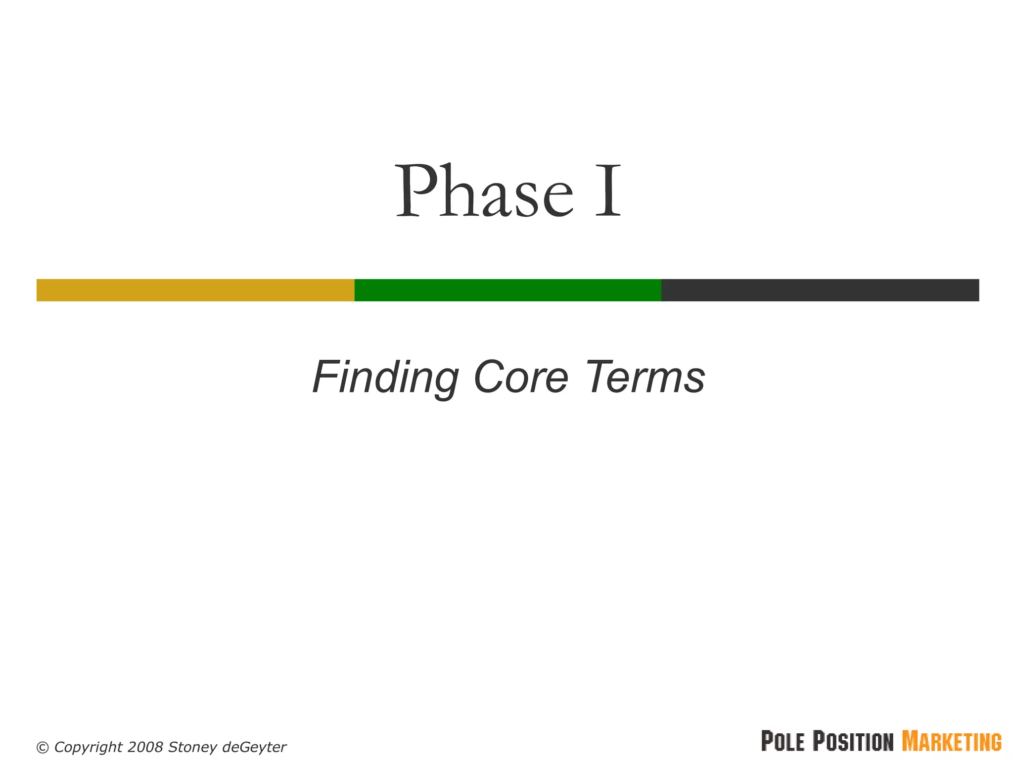 Phase I Finding Core Terms 