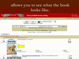 allows you to see what the book looks like. 