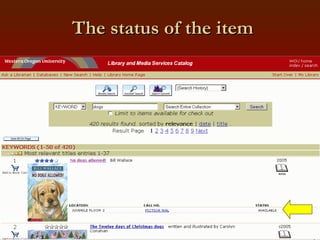 The status of the item 