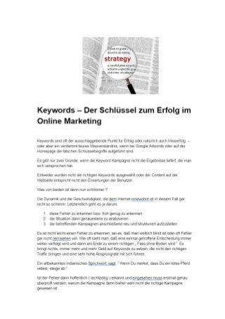 Keywords – Der Schlüssel zum Erfolg im Online Marketing