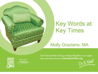 Key Words at Key Times Molly Graziano, MA 