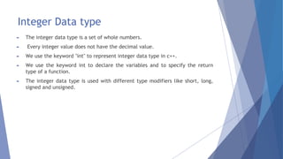 Keywords, identifiers ,datatypes in C++ | PDF