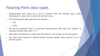 Keywords, identifiers ,datatypes in C++ | PDF