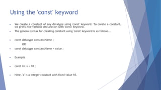 Keywords, identifiers ,datatypes in C++ | PDF