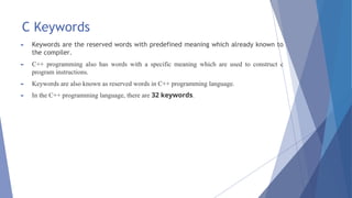 Keywords, identifiers ,datatypes in C++ | PDF