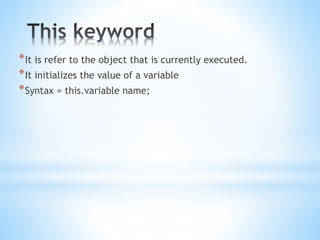 Keywords of java | PPTX